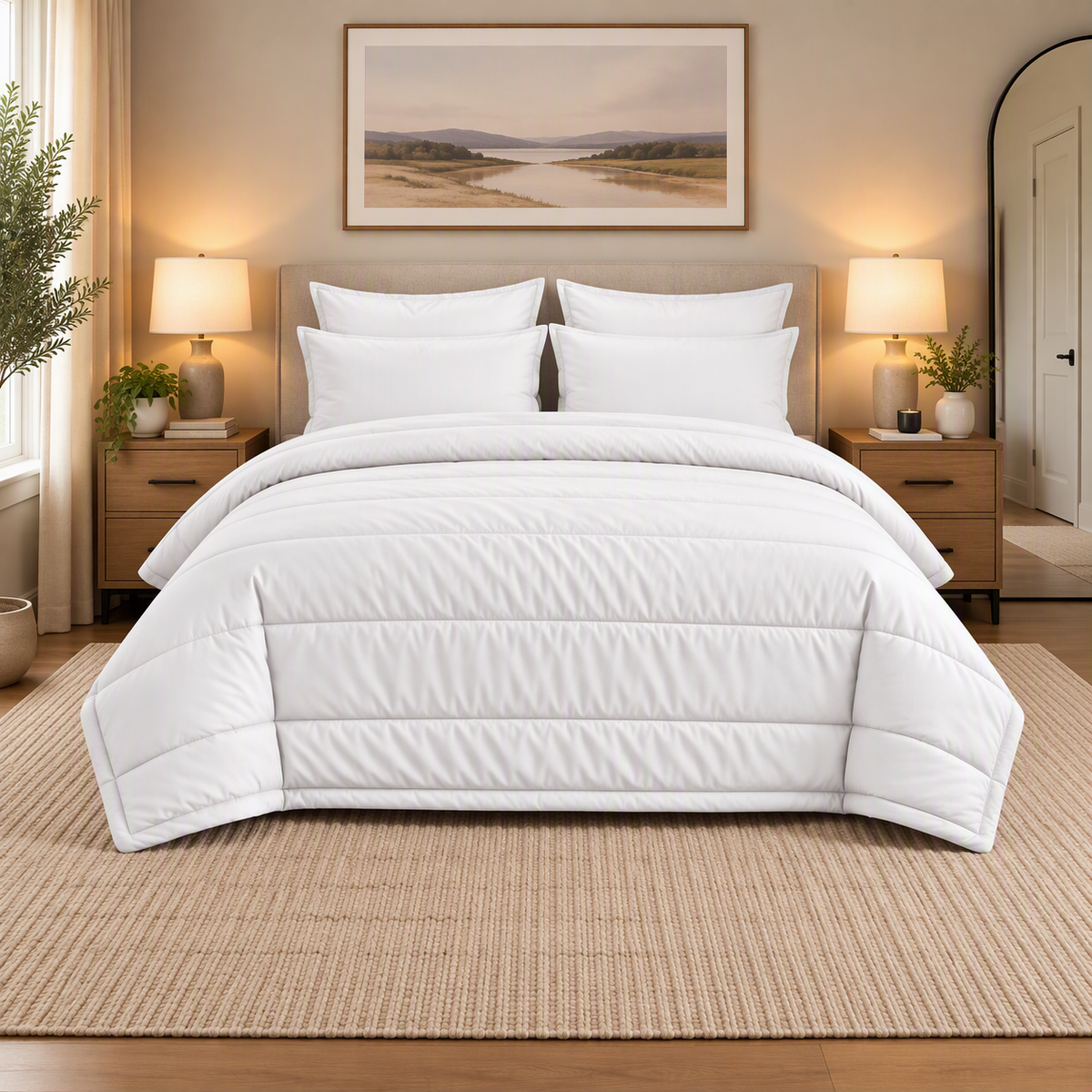 Royal Rest One-Tone Comforter Set in White